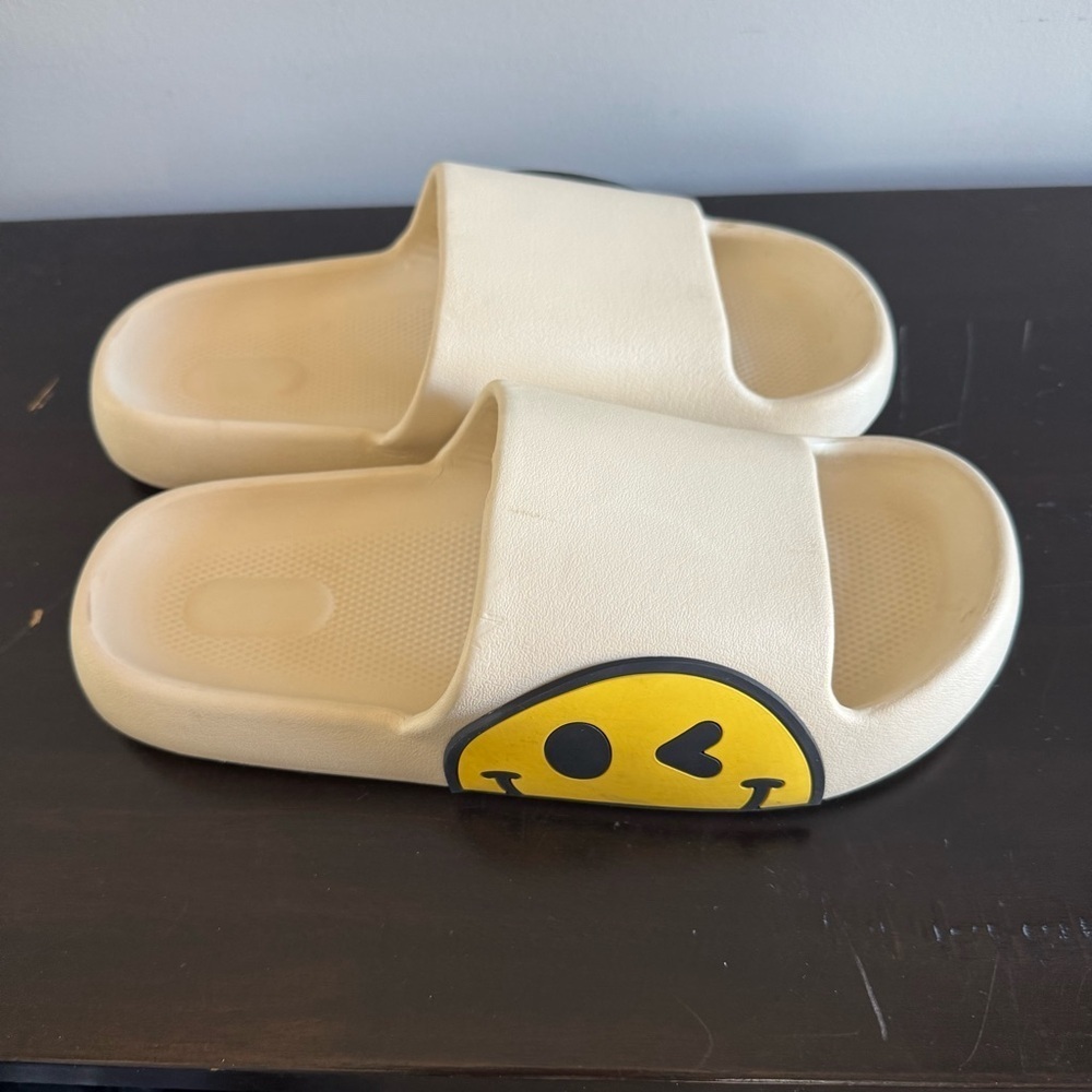 Cream and Yellow Smiley Face Sandals
